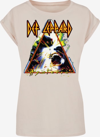 F4NT4STIC T-Shirt 'Def Leppard Hysteria' in Beige: Vorderseite
