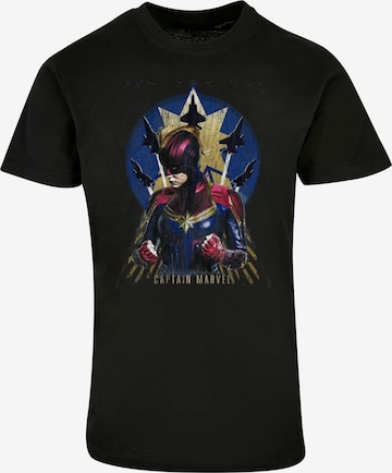 Maglietta 'Captain Marvel - Jet Burst' di ABSOLUTE CULT in nero: frontale