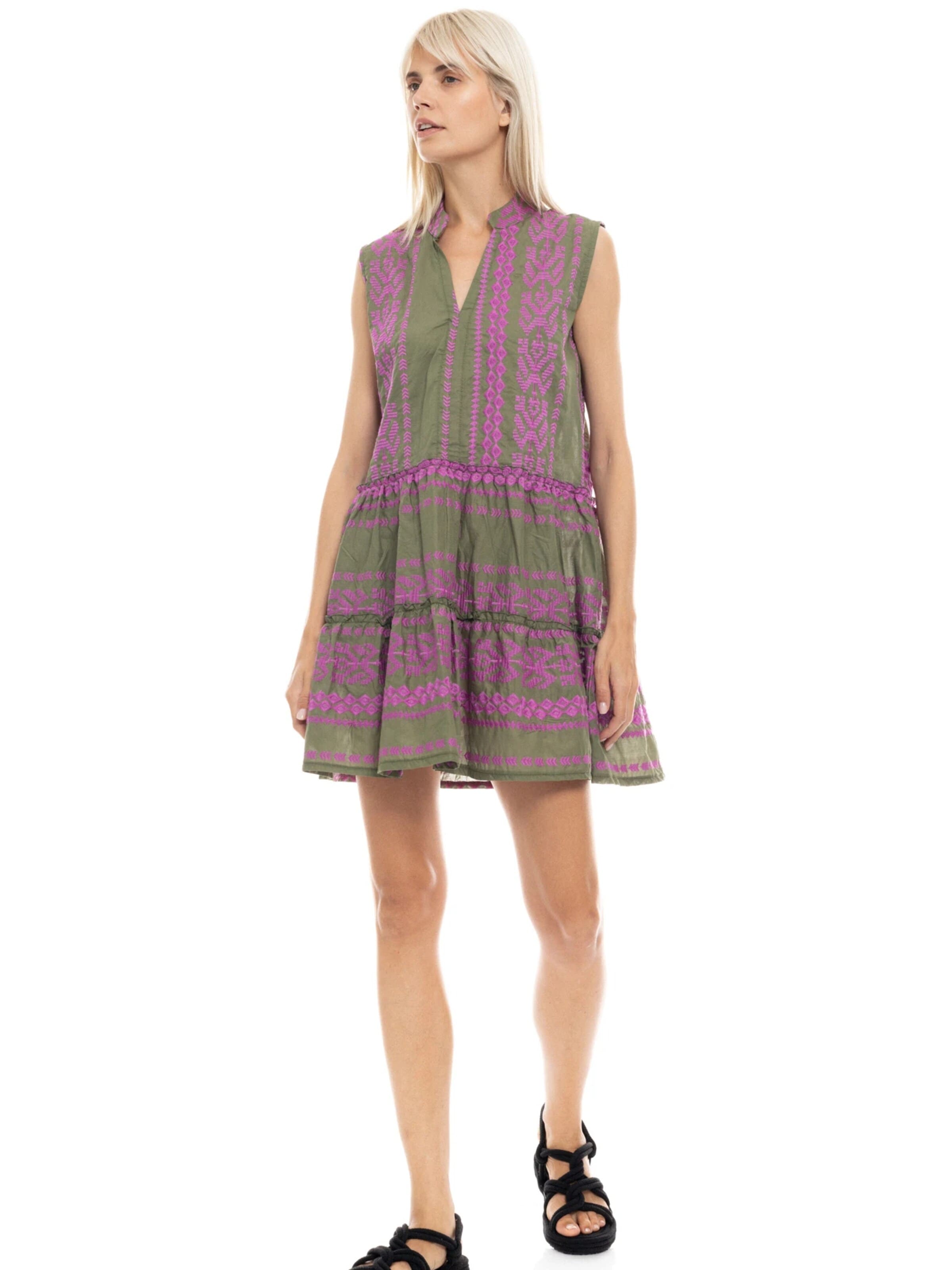Pink Label - Vestido de verão 'BEACHWEAR EMBRODERY MAGENTA' em verde