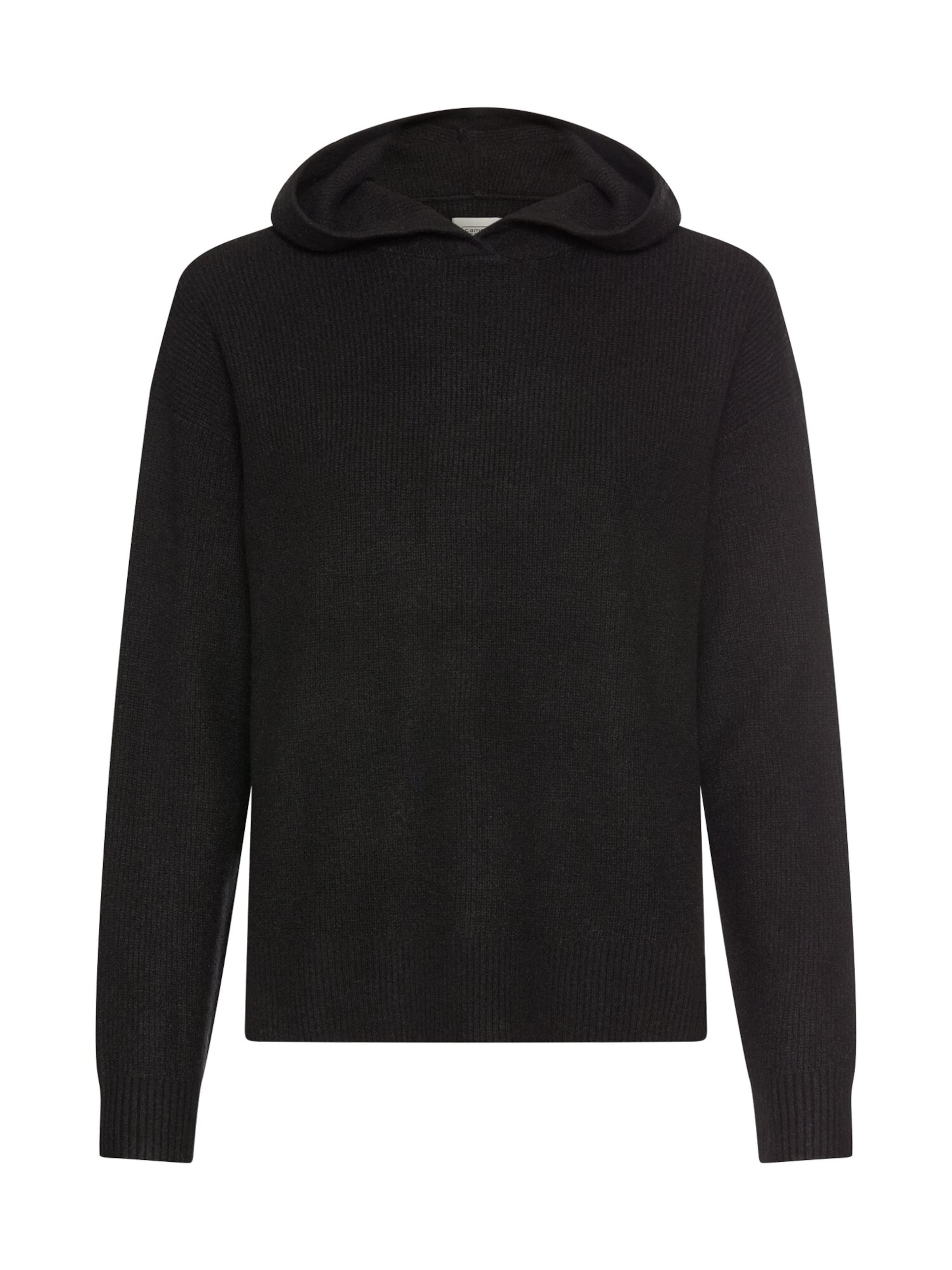 CAMEL ACTIVE Strickpullover mit Kapuze in Schwarz: Vorderseite
