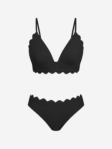 Cupshe Bustier Bikini 'Triangle' | črna barva: sprednja stran