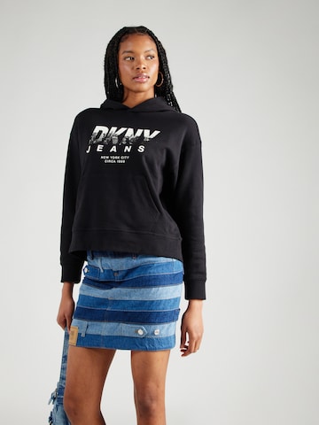 DKNY Μπλούζα φούτερ σε μαύρο: μπροστά