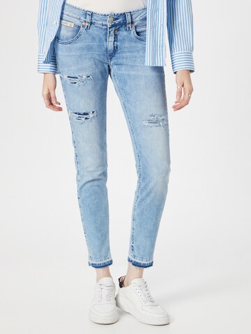 Coupe slim Jean 'Touch' Herrlicher en bleu : devant