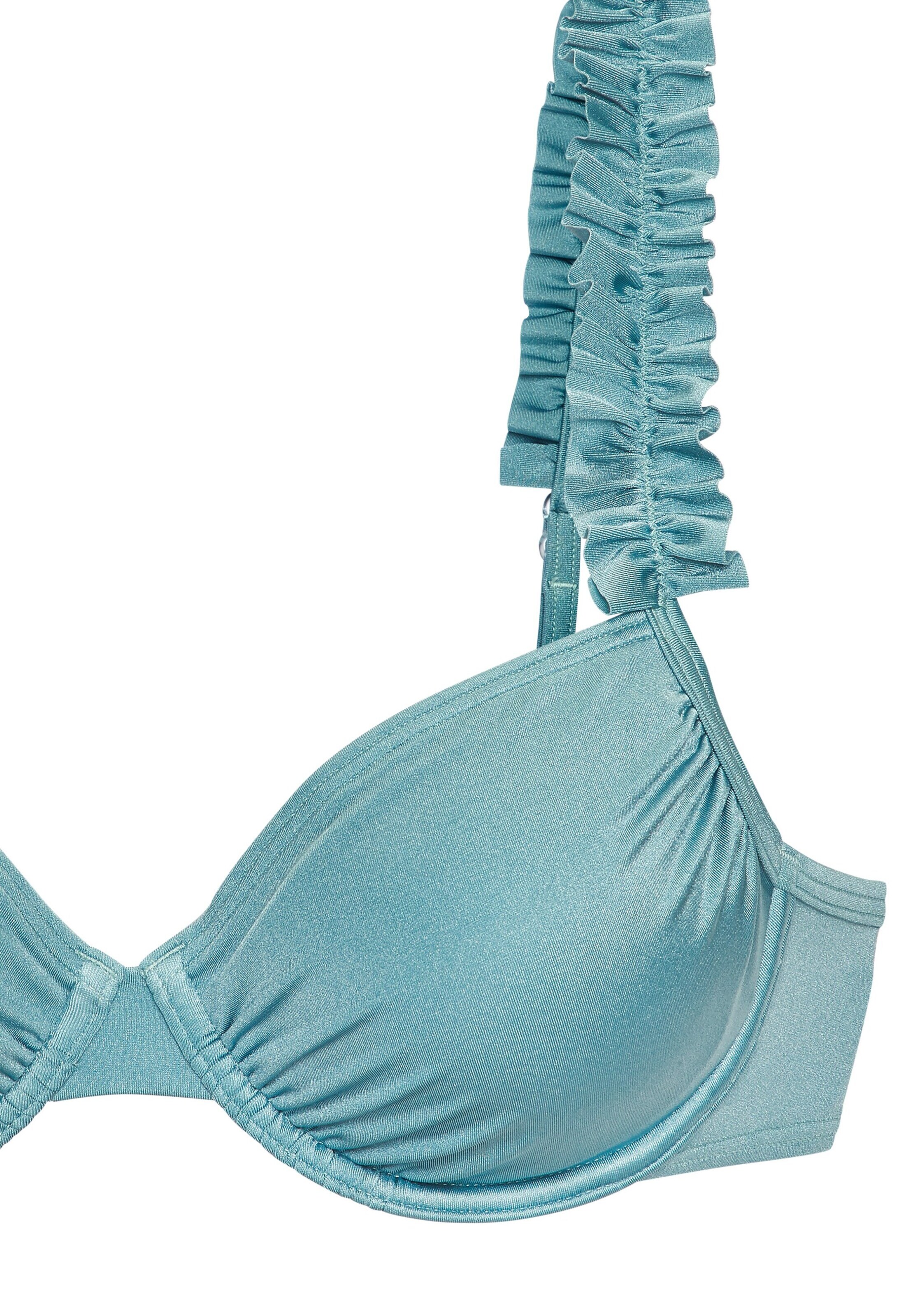 LASCANA - Soutien de tecido Top de biquíni em azul