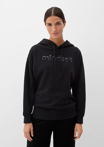 s.Oliver Sweatshirt in Zwart: voorkant