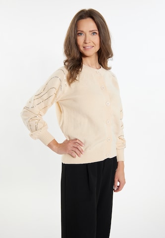 usha BLACK LABEL Knit Cardigan in Beige: front