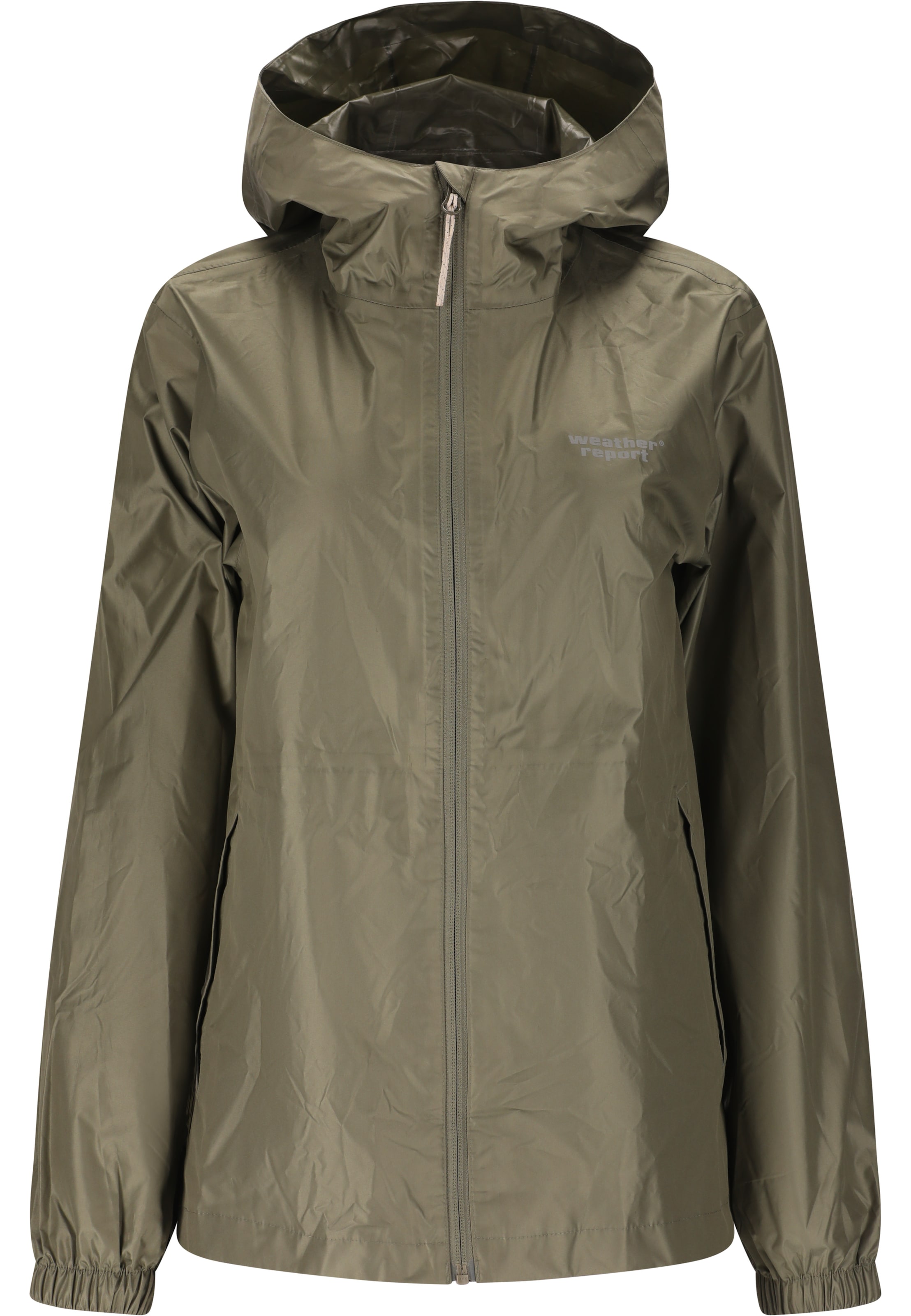 Weather Report Weatherproof jacket 'Pack'way' in Green: front
