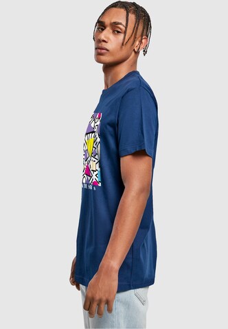 T-Shirt 'Geometric Retro' Mister Tee en bleu