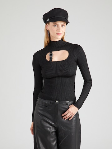 Pulover de la Versace Jeans Couture pe negru: față