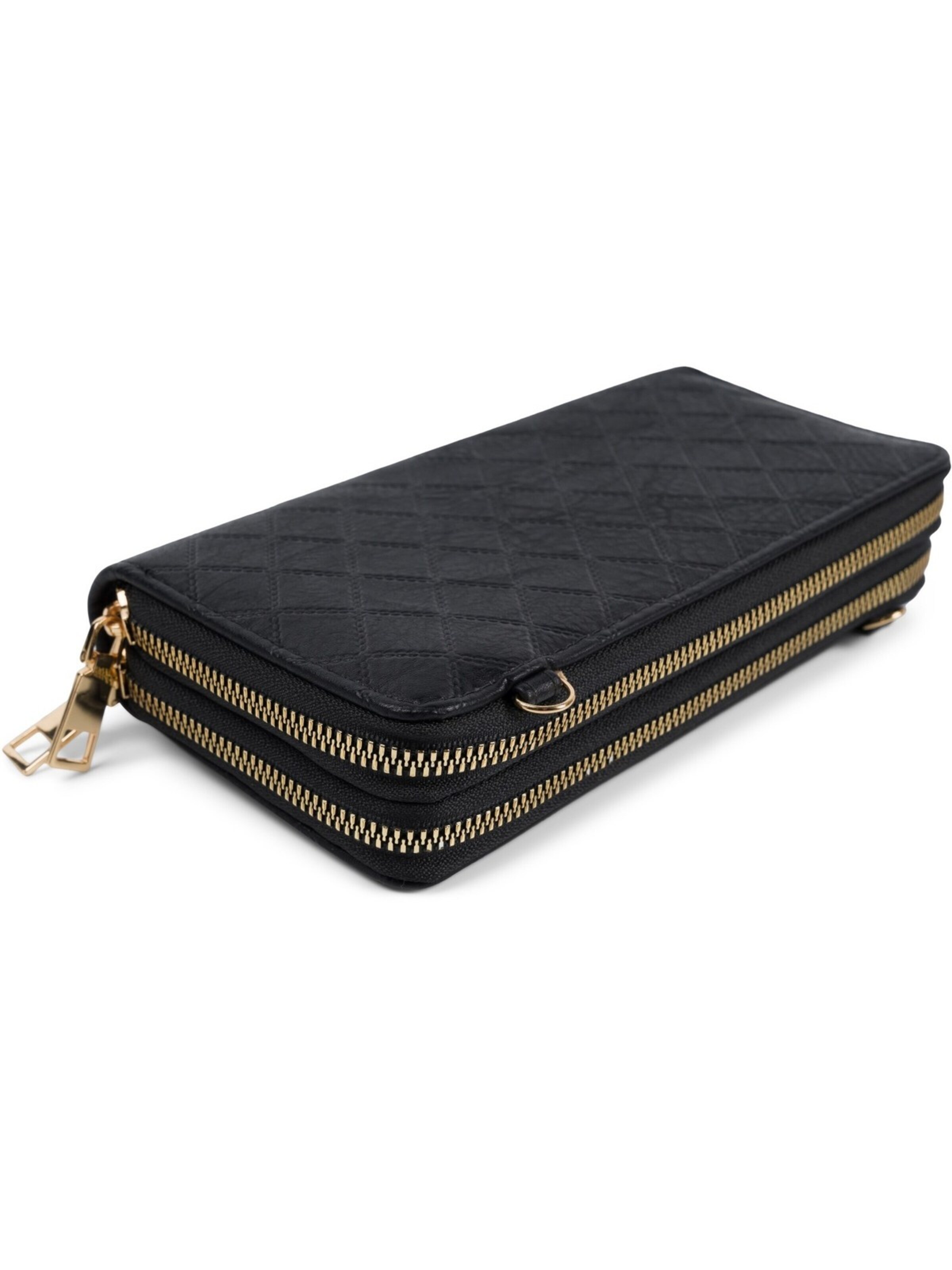 styleBREAKER Crossbody bag '2 in 1 Umhängetasche - Geldbörse Rauten' in Black