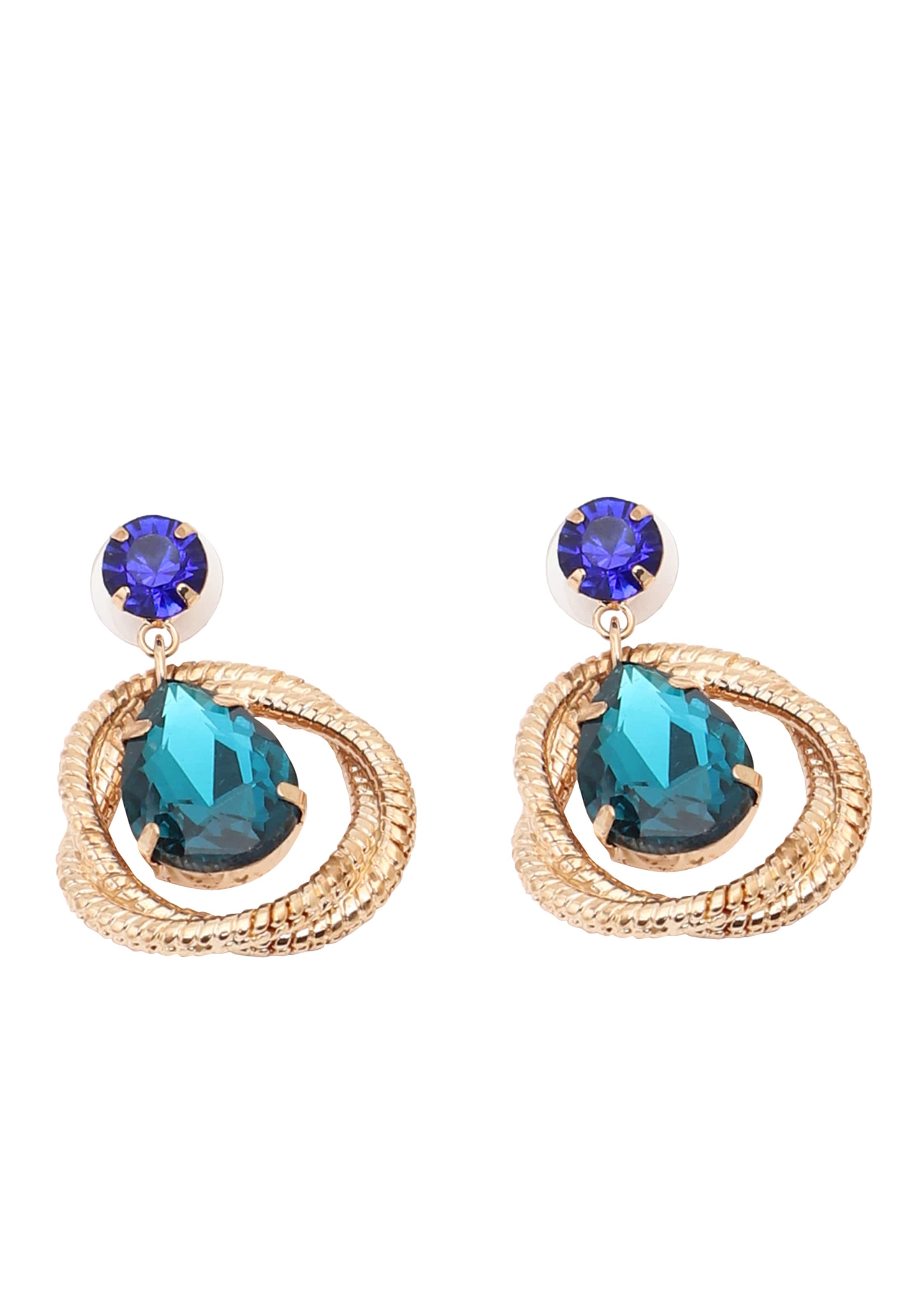 SOHI Обеци 'Olivia' в синьо: отпред