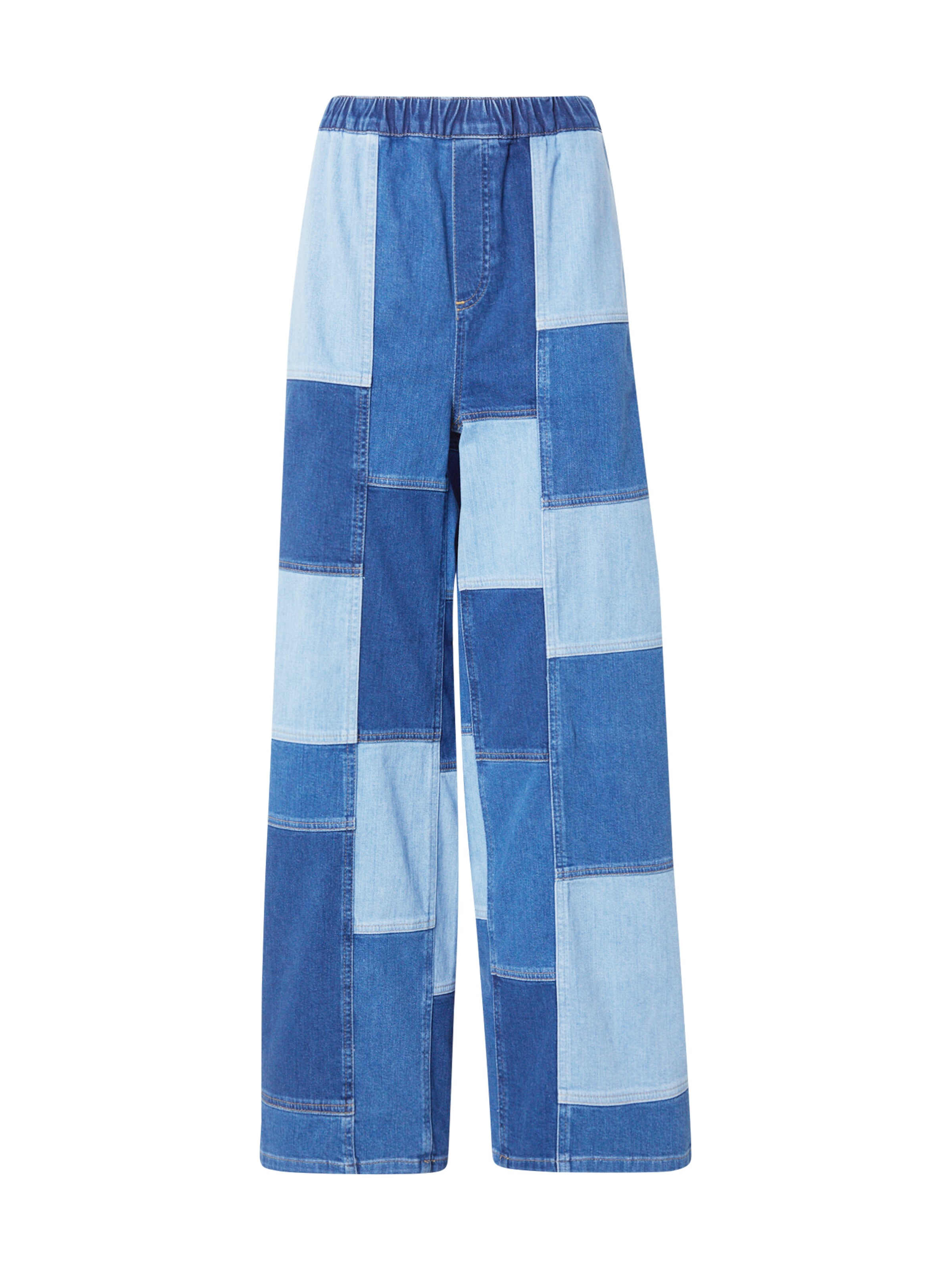 Wide Leg Jean co'couture en bleu : devant