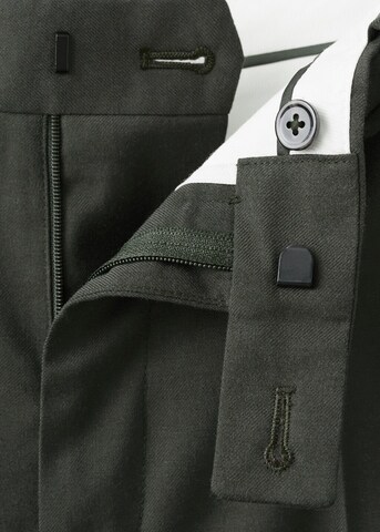 MANGO MAN Regular Pleated Pants 'Milan' in Green