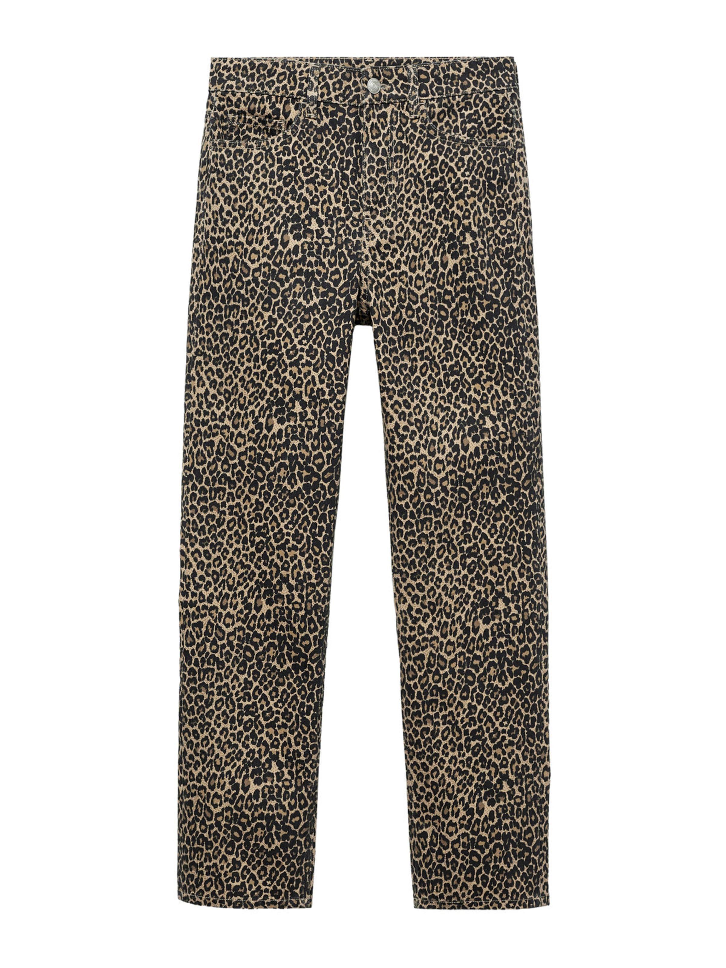 MANGO Szabványos Farmer 'Leopard' - barna: elől