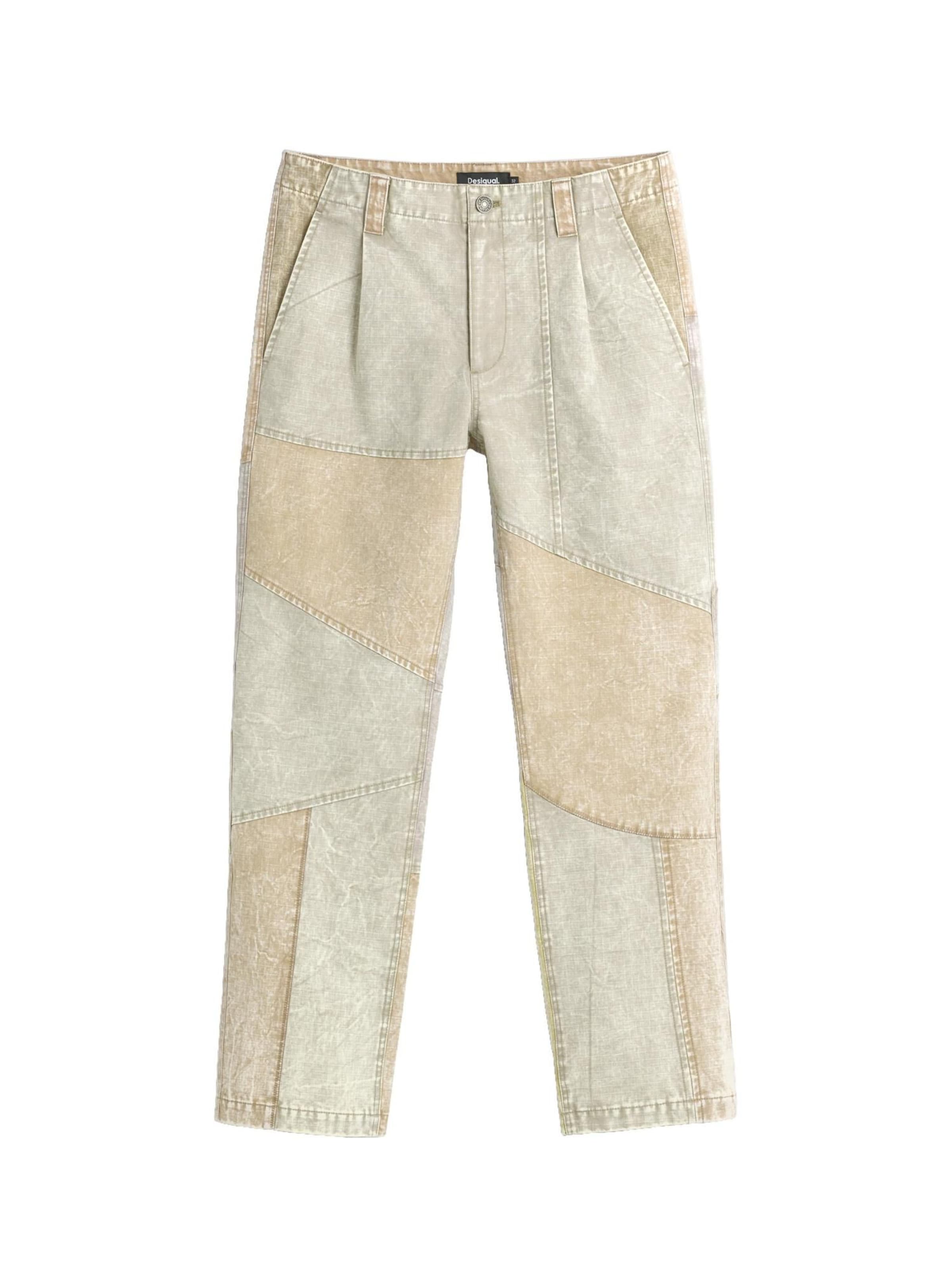 Desigual regular Bukser med lægfolder i brun: forside