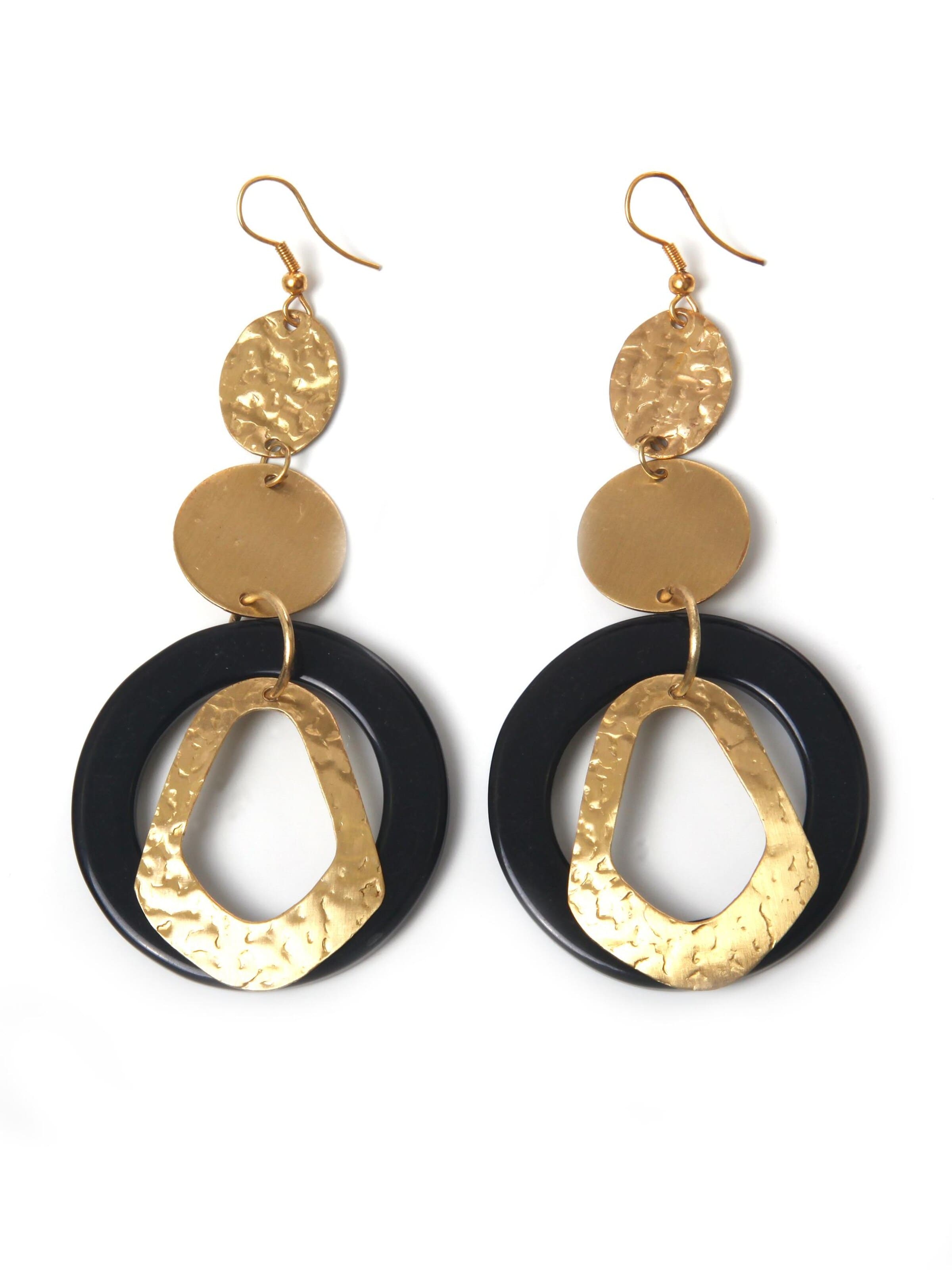 COLLEZIONE ALESSANDRO Ohrringe 'Nuria'‌‌‌‌‌ in Schwarz: Vorderseite