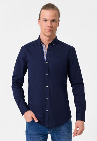 Felix Hardy Slim Fit Hemd in Blau: Vorderseite