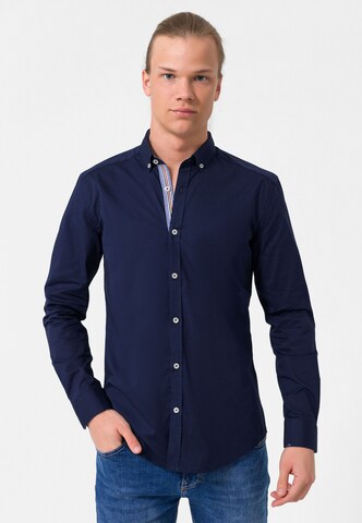 Felix Hardy Slim fit Button Up Shirt in Blue: front