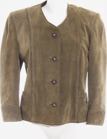 UNBEKANNT Leder-Blazer S in Grün: predná strana