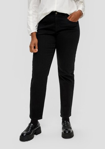 Coupe slim Jean TRIANGLE en noir : devant