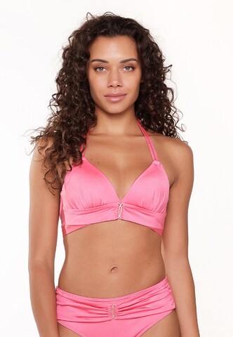 LingaDore Triangle Bikini Top in Pink: front