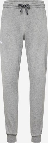 UNDER ARMOUR Tapered Workout Pants 'Rival' in Grey: front