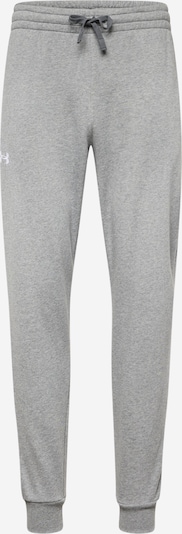 UNDER ARMOUR Pantalon de sport 'Rival' en gris chiné / blanc, Vue avec produit