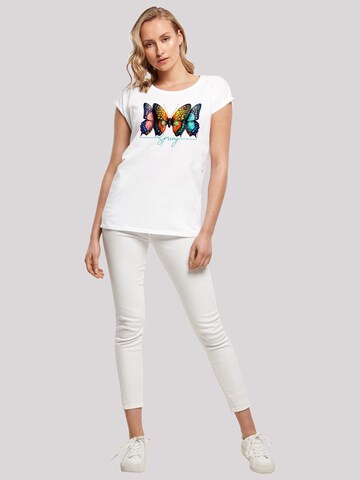 F4NT4STIC Shirt 'Schmetterling Illusion' in Weiß