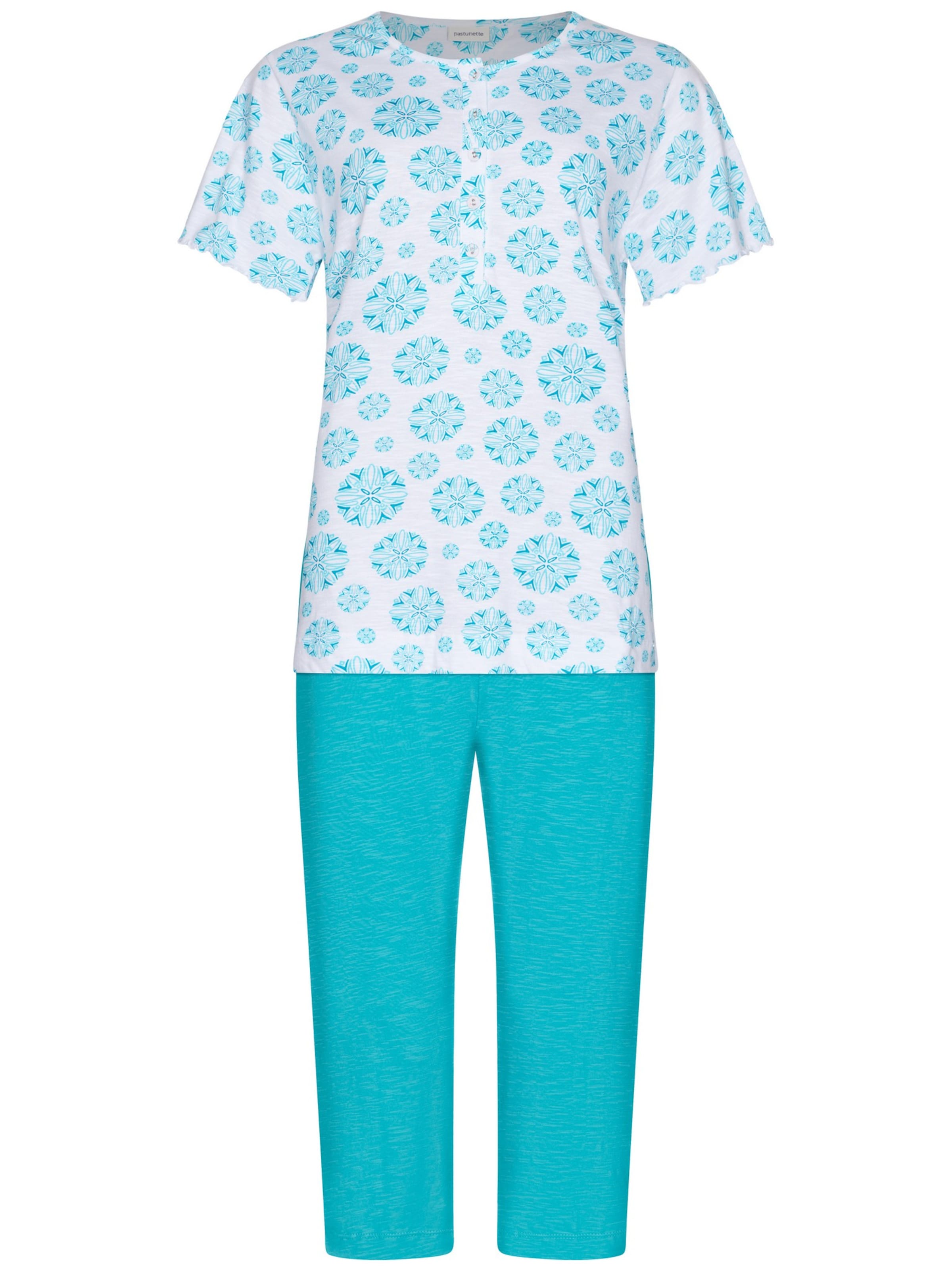 Pastunette Pajama 'Pyjama with buttons' in Blue: front