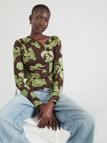 TOPSHOP Tričko 'AUDREY' - Hnedá: predná strana