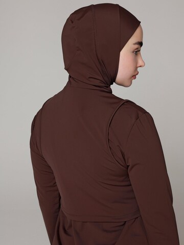 SIYA Swimwear T-Shirt Badeanzug 'Hijab'‌‌‌‌‌‌‌ in Braun