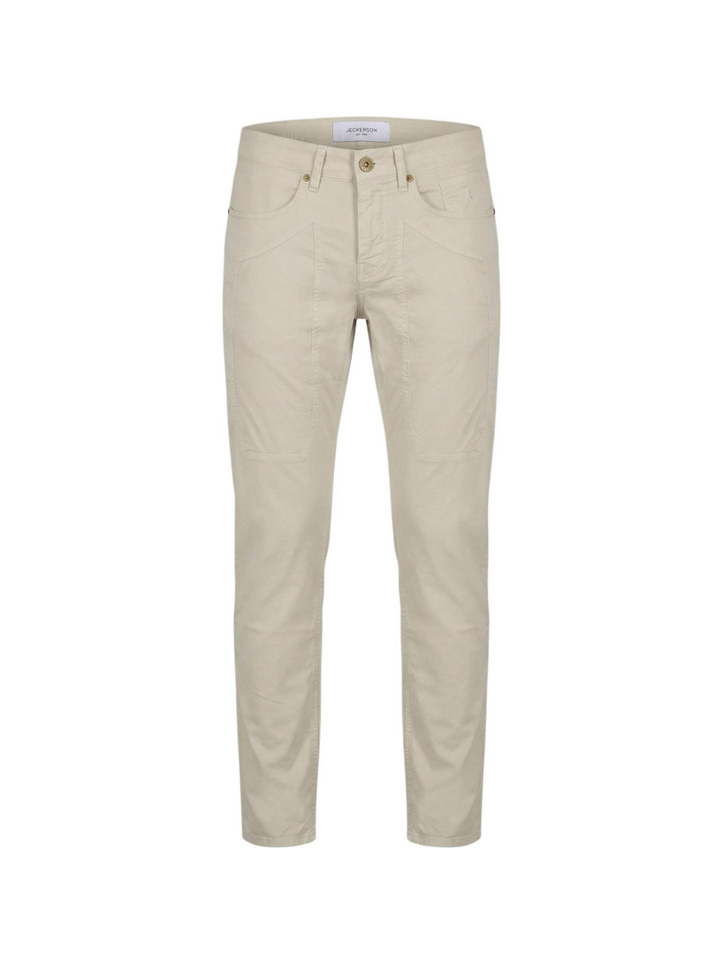 Coupe slim Pantalon 'JOHN 5 TOPPA' Jeckerson en beige : devant