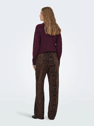 ONLY Loose fit Pants 'ONLVOICE' in Brown