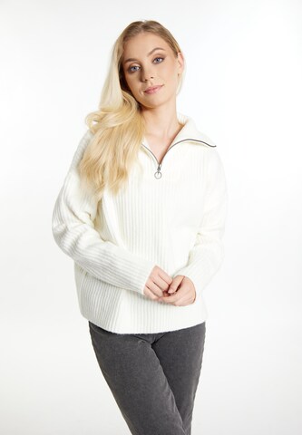 Pull-over 'Incus' DreiMaster Vintage en blanc : devant