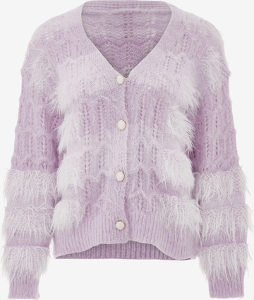 swirly Knit cardigan in Purple: front