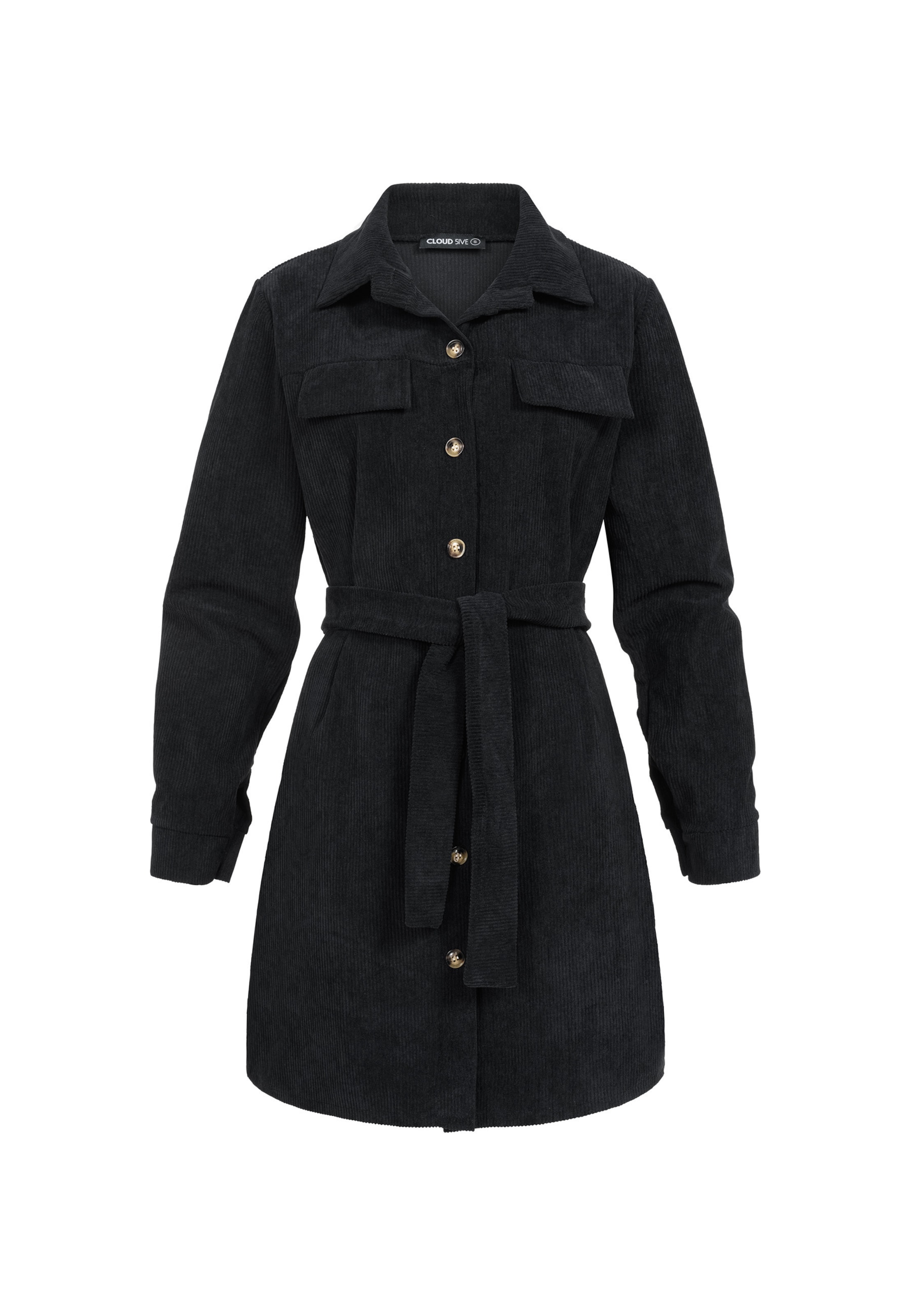 Abito camicia di Cloud5ive in nero: frontale