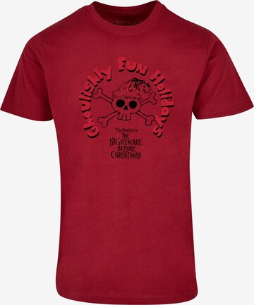 ABSOLUTE CULT Shirt 'The Nightmare Before Christmas - Ghoulishly Fun Holidays' in Red: front