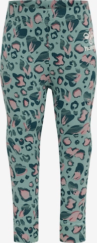 Hummel Regular Workout Pants in Green: front