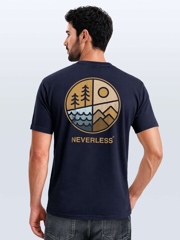Neverless Shirt 'Outdoor Badge' in Blue