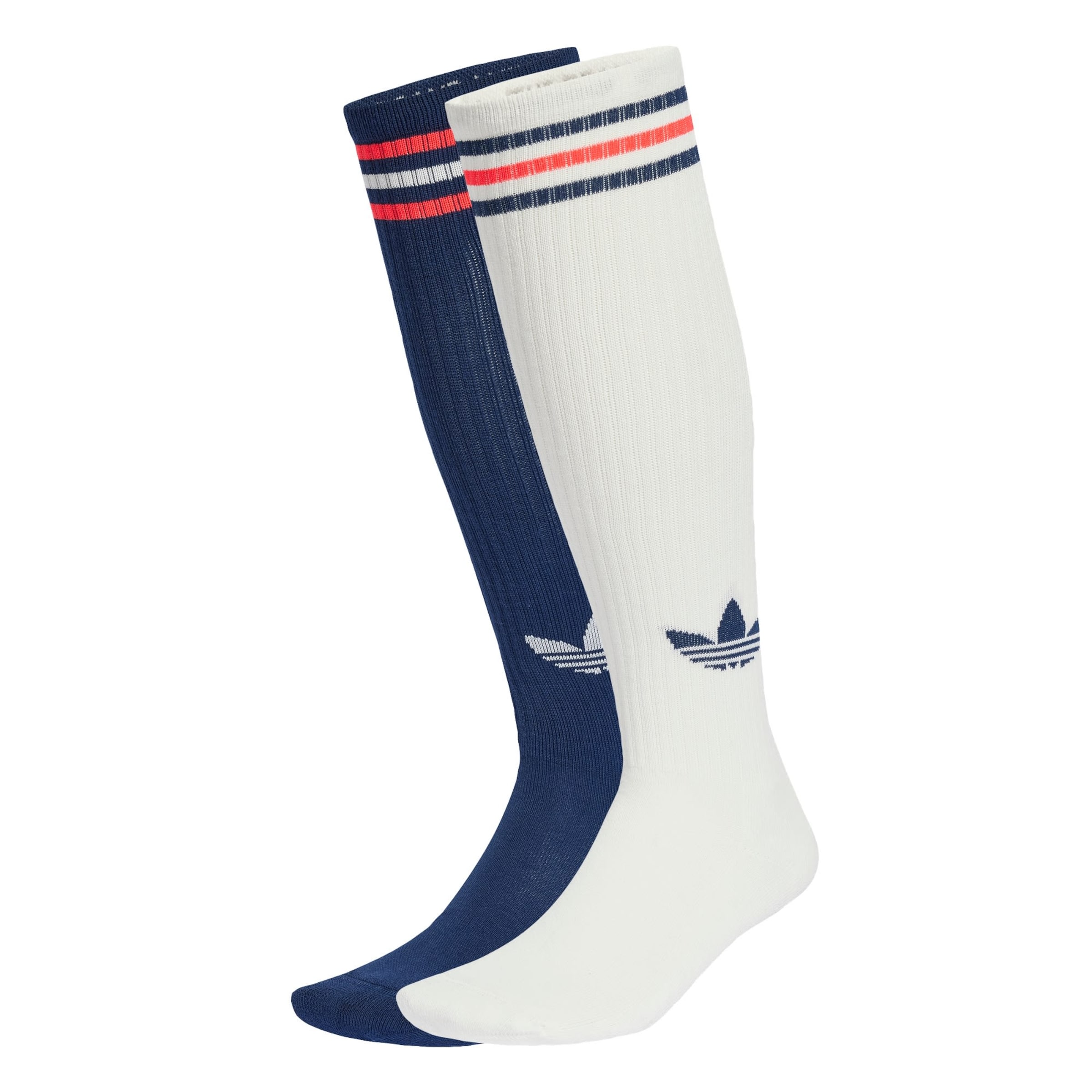 ADIDAS ORIGINALS Chaussettes '3-Stripes Knee 2' en bleu marine / rouge clair / blanc, Vue avec produit