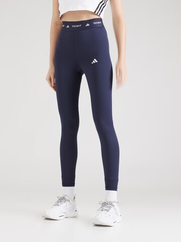 ADIDAS PERFORMANCE Skinny Športne hlače | modra barva: sprednja stran