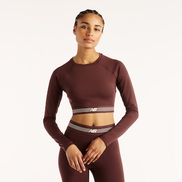 new balance Performance Shirt 'AC Fitted Long Sleeve' in Red: front
