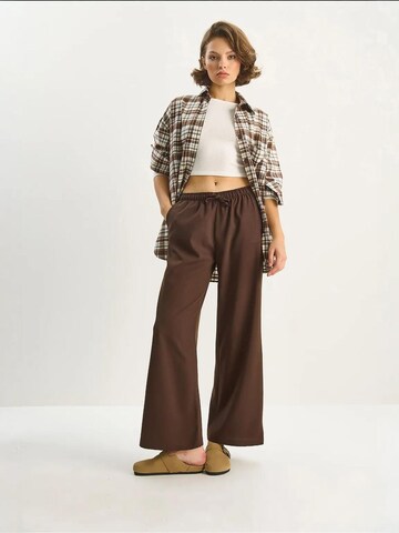 Wide Leg Pantalon Bianco Lucci en marron