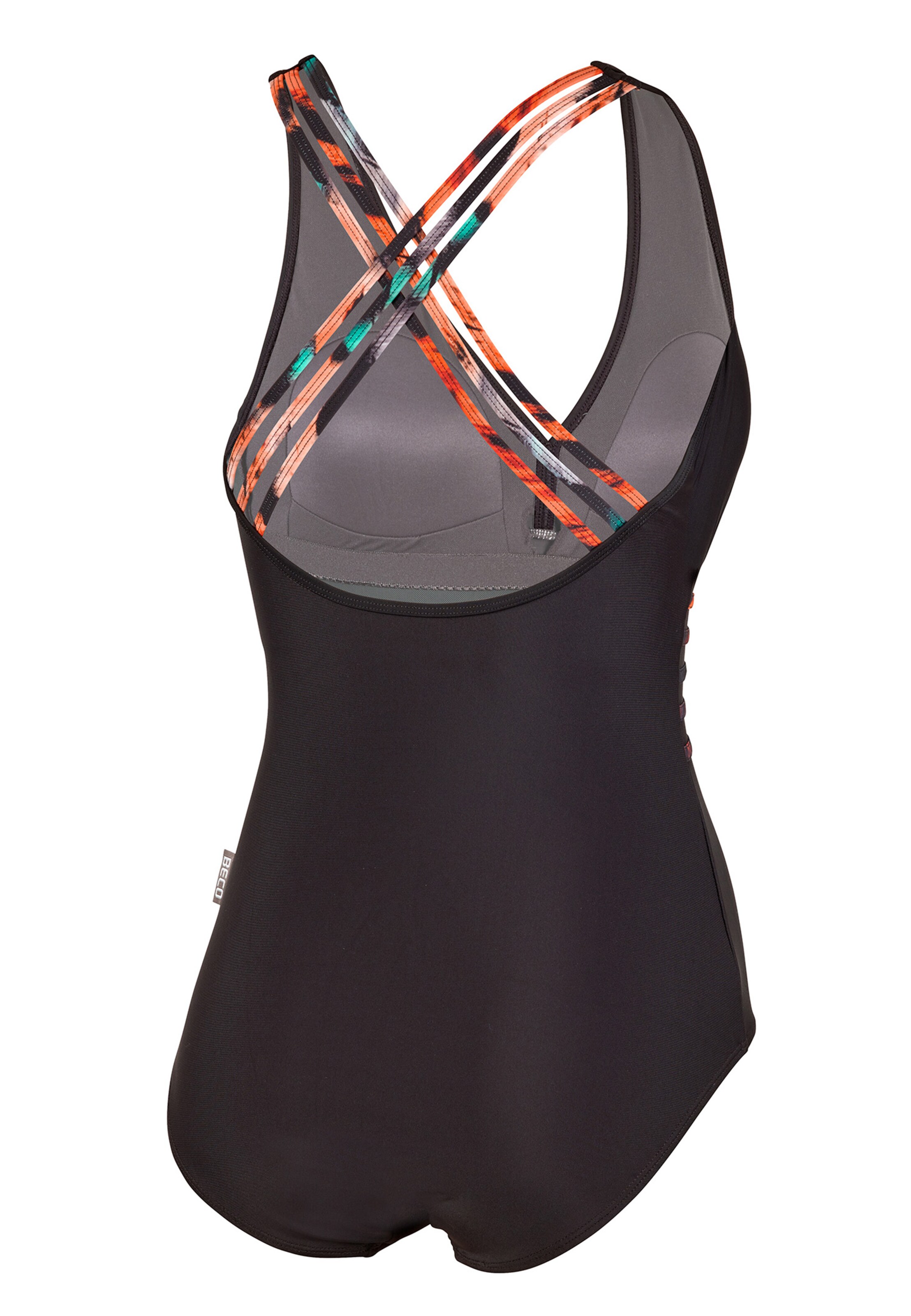 BECO the world of aquasports Bustier Badeanzug 'Feathers' in Schwarz