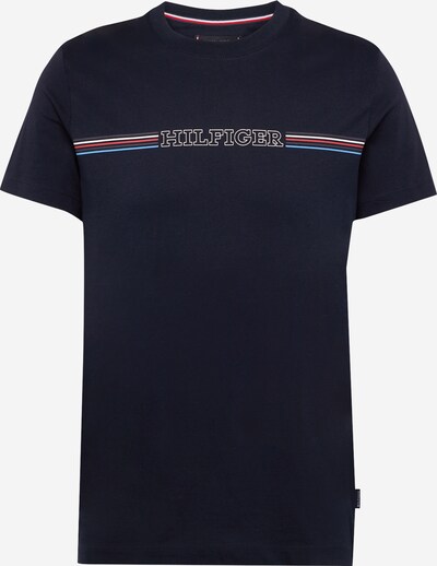 TOMMY HILFIGER Тениска в нощно синьо / светлосиньо / червено / бяло, Преглед на продукта
