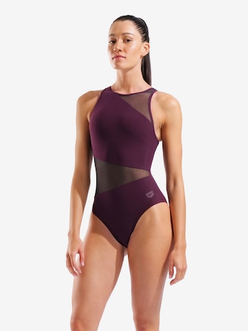 ARENA Bustier Uimapuku 'Mesh Vent Back Angle' värissä lila: etupuoli