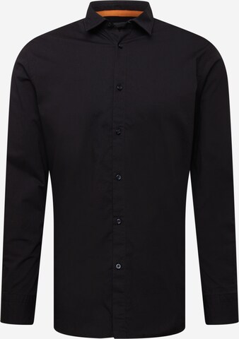 BOSS Slim fit Button Up Shirt 'Magneton 2' in Black: front