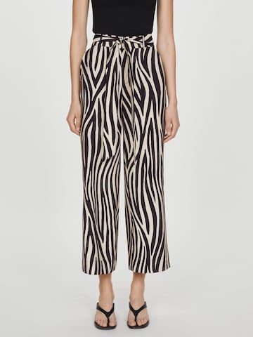 MANGO Wide Leg Hose 'PLUMAS' in Beige: Vorderseite