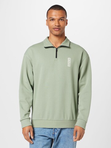 HUGO Sweatshirt 'Dutzagata' in Green: front