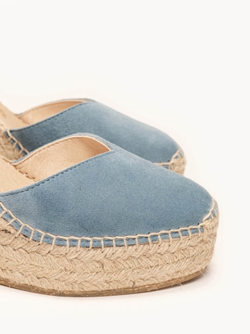 Sandalo con cinturino 'Alpargata Cuña 10 cm' di Alhamas in blu